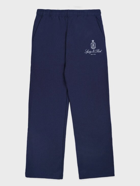 Sporty & Rich Pants - Sporty & Rich Vendome Straight Leg Sweatpants Navy Blue, Size M